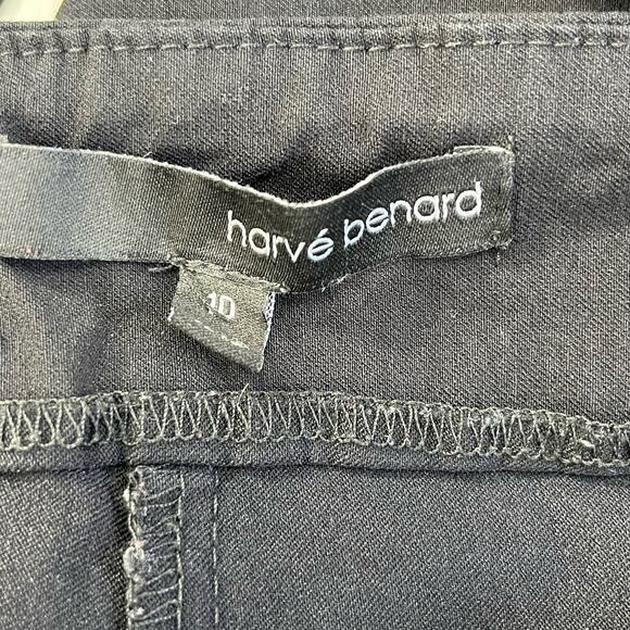 Harve Benard Black Pull On Stretchy Straight Leg Work Dress Pants 10 - Picture 3 of 10